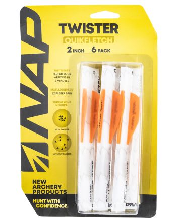 NAP NAP60637 Quickfletch Twister White Orange/ 6 Pack