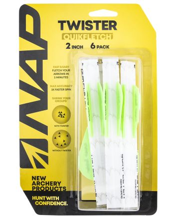 NAP NAP60638 Quickfletch Twister Fletching White Green/ 6 Pack