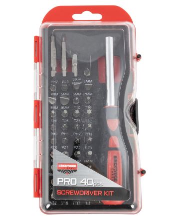 Birchwood Casey PROSDS Pro Screwdriver Kit40 Pieces Includes Slotted/Philips/Torx/Hex Heads
