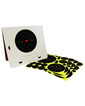 Birchwood Casey 34208 Shoot-N-C Reactive Target Variety Pack Self-Adhesive Paper Black/Yellow Bullseye 4 Pack