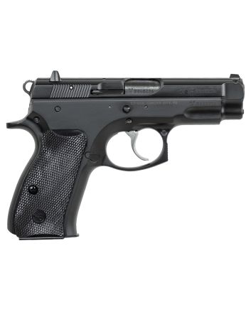 CZ-USA 91190 CZ 75 Compact 9mm Luger 14+1 3.75" Blued Steel Barrel, Black Serrated Steel Slide, Black Polycoat Steel Frame w/Beavertail, Black Plastic Grip