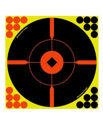 Birchwood Casey 34016 Shoot-N-C Reactive Target Self-Adhesive Paper Black/Yellow/Red 12" Bullseye 100 Pack