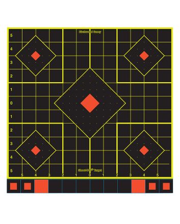 Birchwood Casey 34211 Shoot-N-C Sight-In Self-Adhesive Paper Black/Yellow/Red 12" 5-Diamond 100 Pack