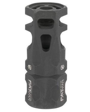 Phase 5 Weapon Systems FATMAN9MM FATman Hex Brake Black Parkerized Steel with 1/2"-36 tpi Threads &amp; 3" OAL for 9mm, 7.62x39mm, 6.8mm AR-Platform