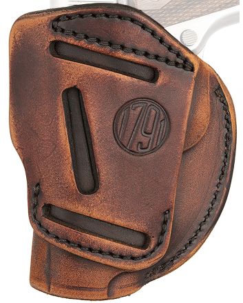 1791 Gunleather 4WH1VTGR 4-WayIWB/OWB Size 01 Vintage Leather Belt Clip Fits 1911 3-4" Right Hand