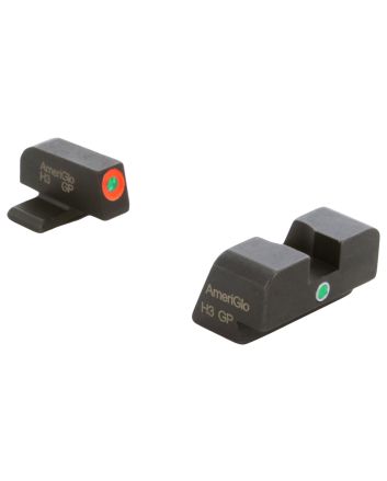 AmeriGlo XD201 i-Dot Sight set for Springfield Armory XDGreen Tritium Orange Outline Front Sight-Green Tritium Rear Sight
