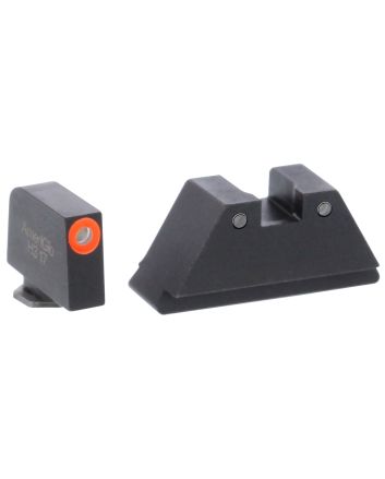 AmeriGlo GL452 Optic Compatible Sight Set for GlockXL Tall Green Tritium Orange Outline Front Sight-Green Tritium Black Outline Rear Sight