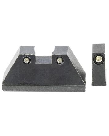 AmeriGlo GL813 Optic Compatible Sight Set for GlockXL Tall Green Tritium Black Outline Front Sight-Green Tritium Black Outline Rear Sight