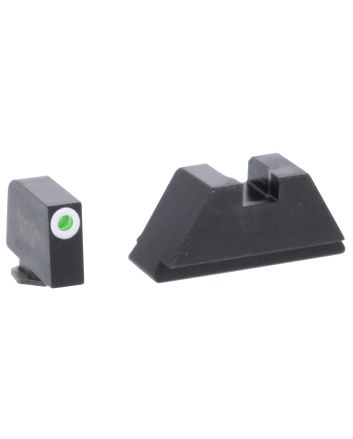 AmeriGlo GL411 Optic Compatible Sight Set for GlockXL Tall Green Tritium White Outline Front Sight-Green Tritium Black Rear Sight