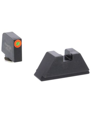 AmeriGlo GL511 Optic Compatible Sight Set for GlockXL Tall Green Tritium Orange Outline Front Sight-Green Tritium Black Rear Sight
