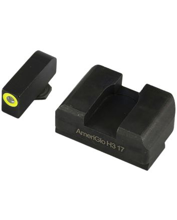 AmeriGlo GL611 Optic Compatible Sight Set for GlockXL Tall Green Tritium LumiGreen Outline Front Sight-Black Rear Sight