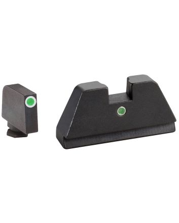 AmeriGlo GL191 Optic Compatible Sight Set for GlockXL Tall Green Tritium White Outline Front Sight-Green TritiumRear Sight