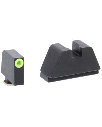 AmeriGlo GL681 Optic Compatible Sight Set for Glock2XL Tall Green Tritium LumiGreen Outline Front Sight-Black Rear Sight