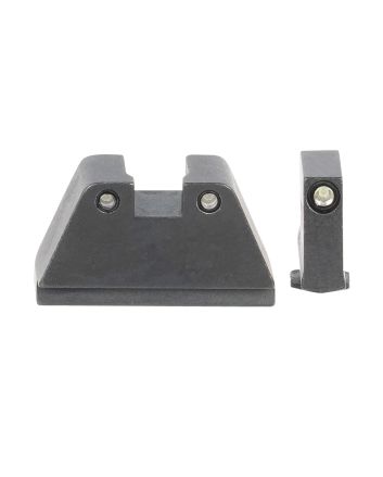 AmeriGlo GL814 Optic Compatible Sight Set for Glock2XL Tall Green Tritium Black Outline Front Sight-Green Tritium Black Outline Rear Sight