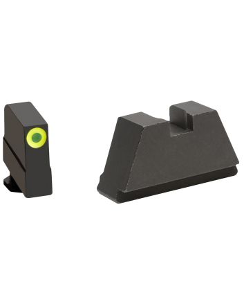 AmeriGlo GL691 Optic Compatible Sight Set for Glock3XL Tall Green Tritium Lumigreen Outline Front Sight-Black Rear Sight
