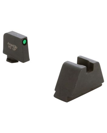 AmeriGlo GL811 Optic Compatible Sight Set for Glock3XL Tall Green Tritium Black Outline Front Sight-Black Rear Sight