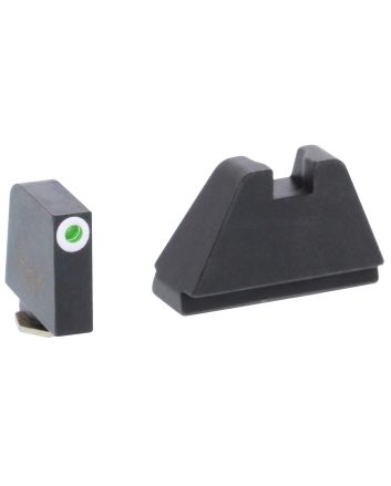 AmeriGlo GL482 Optic Compatible Sight Set for Glock5XL Tall Green Tritium White Outline Front Sight-Black Rear Sight