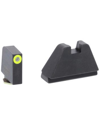 AmeriGlo GL682 Optic Compatible Sight Set for Glock5XL Tall Green Tritium LumiGreen Outline Front Sight-Black Rear Sight