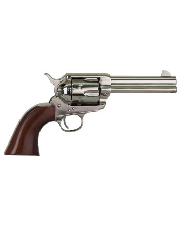 Cimarron PPP357N Pistolero38 Special/357 Mag 6 Shot, 4.75" Nickel-Plated Steel Barrel, Cylinder &amp; Frame, Wide Front Sight, Smooth Walnut Grip