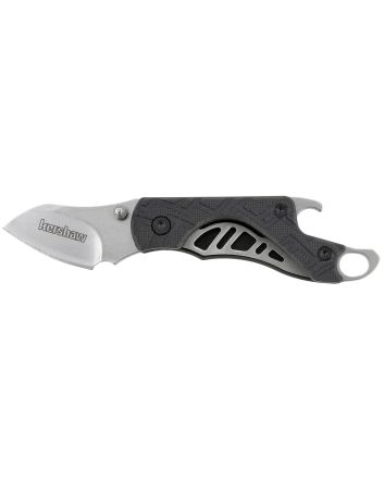 Kershaw 1025X Cinder1.40" Folding Drop Point Plain Stonewashed 3Cr13MoV SS Blade Black Glass-Filled Nylon Handle Includes Key Ring