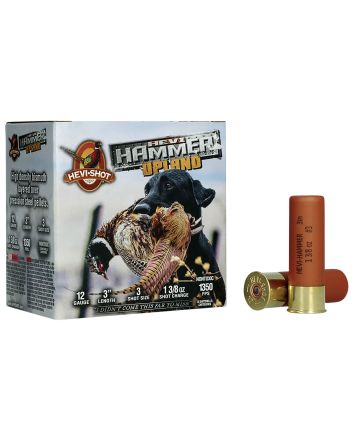 HEVI-Shot HS29113 HEVI-Hammer Upland 12Gauge 3" 1 3/8oz Steel/Bismuth 3Shot 25 Per Box/10 Case