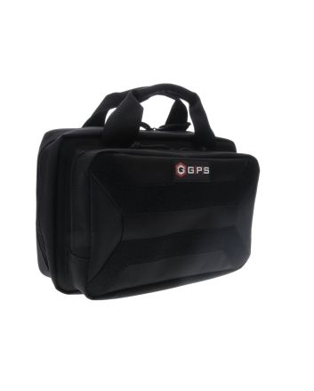 GPS Bags PC15 Pistol CaseBlack 600D Polyester with Mag Storage, Lockable Zippers &amp; Cushioned Compartment Holds 1 Handgun