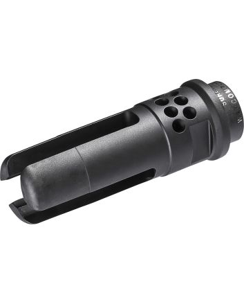 SureFire WARCOMP7625824 Warcomp QD Flash Hider 30 Cal (7.62mm) 5/8"-24 tpi, Open Tine 3-Prong, Ported Black Stainless Steel for AR/M4-Platform (SOCOM Suppressor Compatible)