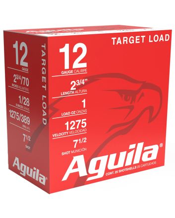 Aguila 1CHB1347 Target Load Competition 12Gauge 2.75" 1 1/8oz 7.5Shot 25 Per Box/10 Case