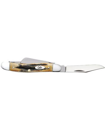 Case 03578 StockmanMedium 2.57"/1.88"/1.71" Folding Clip/Sheepsfoot/Spey Plain Mirror Polished Tru-Sharp SS Blade/Brown Jigged 6.5 BoneStag Handle