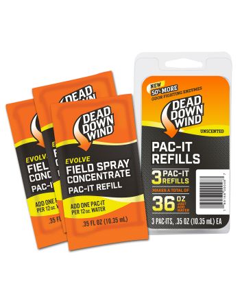Dead Down Wind 1310 Evolve Field Spray Pac-It Refills Cover Scent Odor Eliminator Unscented Scent 36 oz Concentrate