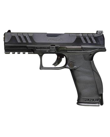 Walther Arms 2844001 PDP Optic Ready 9mm Luger Caliber with 5" Barrel, 18+1 Capacity, Black Finish Picatinny Rail Frame, Serrated/Optic Cut Black Steel Slide &amp; Performance Duty Textured Polymer Grip