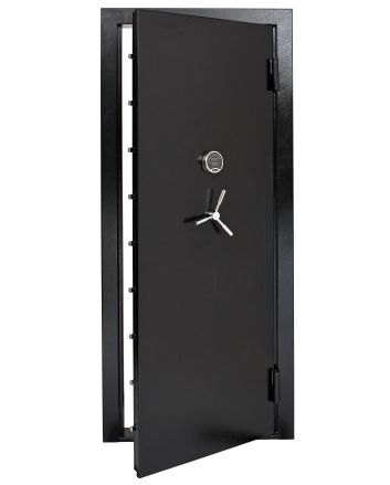 SnapSafe 75419 Vault DoorOut-Swing Black 12 Gauge Steel 32.80"W x 81"H Access Code/Key Entry