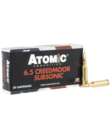 Atomic Ammunition 00482 Rifle Subsonic 6.5 Creedmoor 129 gr Jacket Hollow Point 20 Per Box/ 10 Case