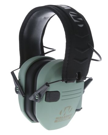 Walker's GWPRSEMSGN Razor Slim Electronic Muff 23 dB Over the Head Sage Green/Black Polymer