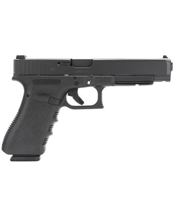 Glock PI3430103 G34 Gen3 Competition 9mm Luger 17+1 5.31" Black Polygonal Rifled Barrel, Matte Black Long/Serrated Slide, Black Polymer Frame w/Picatinny Rail, Black Textured Finger Grooved Grip