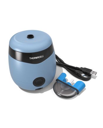 Thermacell E55B E-Series Rechargeable Repeller Light Blue Effective 20 ft Odorless Scent Repels Mosquito Effective Up to 12 hrs