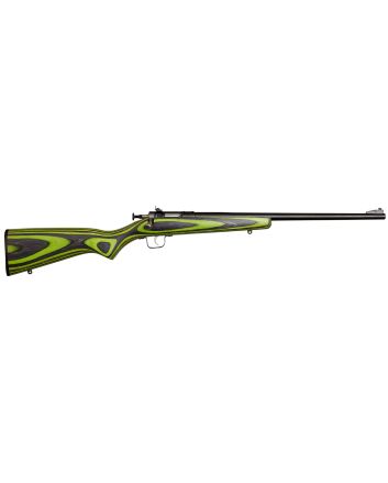 Crickett KSA2231 Youth22 LR 1rd 16.12" Blued Barrel &amp; Receiver, Fixed Front/Adjustable Rear Peep Sights, Green/Black Laminate Stock w/11.5" LOP, Rebounding Firing Pin Safety