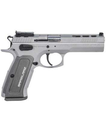 SAR USA K12STSPX K12 Sport X 9mm Luger 17+1 4.70" Stainless Target Crown Barrel, Matte Stainless Steel Ported/Serrated Slide, Matte Stainless Steel Frame w/Beavertail, Gray Polymer Grip, Right Hand