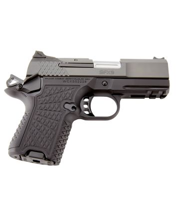 Wilson Combat SFX9SCR3A SFX9 Sub-Compact 9mm Luger 10+1 15+1 3.25" Stainless Steel Barrel, Black DLC Serrated Stainless Steel Slide, Black Aluminum Frame w/Beavertail &amp; Picatinny Rail, Black G10 Grip