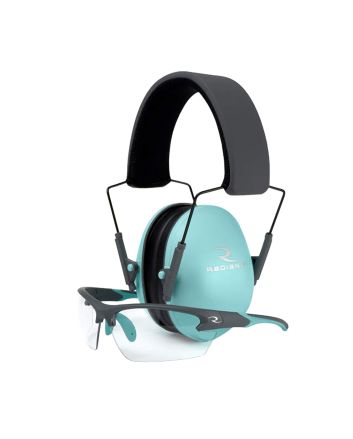 Radians LS0820CKCS G4 Junior Shooting Glasses Youth Clear Lens Charcoal Gray with Aqua Accents Frame