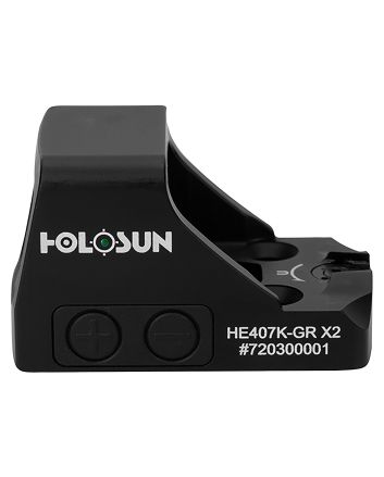 Holosun HE407KGRX2 407Black Anodized 1 x 0.58" x 0.77" 6 MOA Green Dot