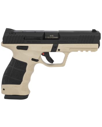 Sar USA SAR9METESABL SAR9 Mete Safari 9mm Luger 4.50" 17+1 (2) Mete Safari Black Steel Slide Black Interchangeable Backstrap Grip