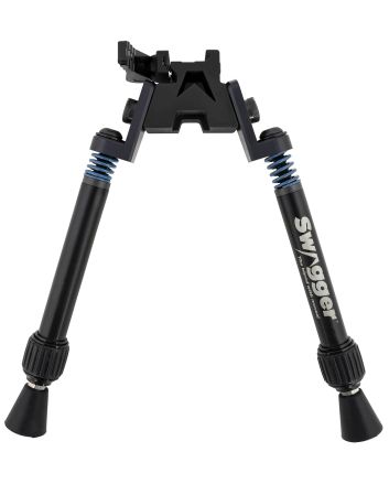 Swagger SWAGBPSFR10 SFR10 Flex to Rigid QD Bipod with Black Finish, Picatinny Attachment &amp; 6-10.50" Vertical Adjustment