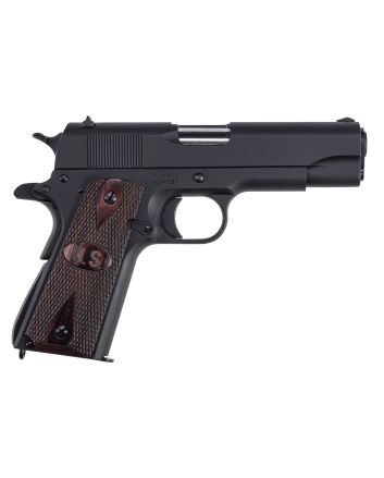 Auto-Ordnance 1911BKOCW 1911 A1 Commander 45 ACP 9+1 4.25" Matte Black SerratedCarbon Steel Slide Matte Black Matte Black Carbon Steel Checkered Wood w/Integrated US Logo Grips Right Hand