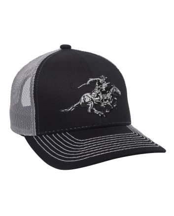 Outdoor Cap WIN46B Winchester Cap Cotton Twill Black/Light Gray Structured OSFA