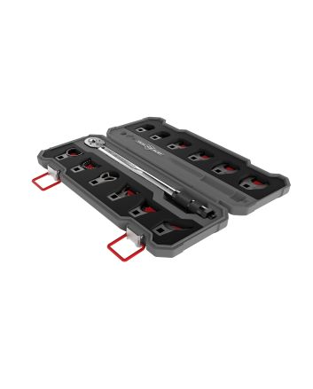 Real Avid AVMF13WS Master -Fit 13 Piece Crowfoot Wrench Set Gray/Red AR-Platform Heavy Duty Torque Wrench Handle 13 Pieces