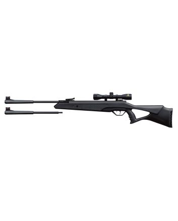 Beeman 10611 Longhorn II Combo Spring Piston 22 1rd Shot Black Black Receiver Black Fixed Thumbhole with Pistol Grip Stock Scope 4x32mm