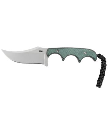CRKT 2379 Minimalist Persian 2.76" Fixed Recurve Plain Bead Blasted 8Cr13MoV SS Blade/Green Contoured Resin Infused Fiber Handle Includes Lanyard/Sheath
