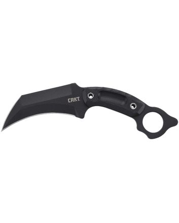 CRKT 2630 DU Hoc5.10" Fixed Recurve Plain Black Powder Coated SK-5 Steel Blade, Black Textured G10 Handle, Includes Sheath
