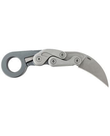 CRKT 4045 ProvokeCompact 2.26" Folding Hawkbill Plain Stonewashed D2 Steel Blade, Stonewashed Aluminum Handle, Includes Pocket Clip